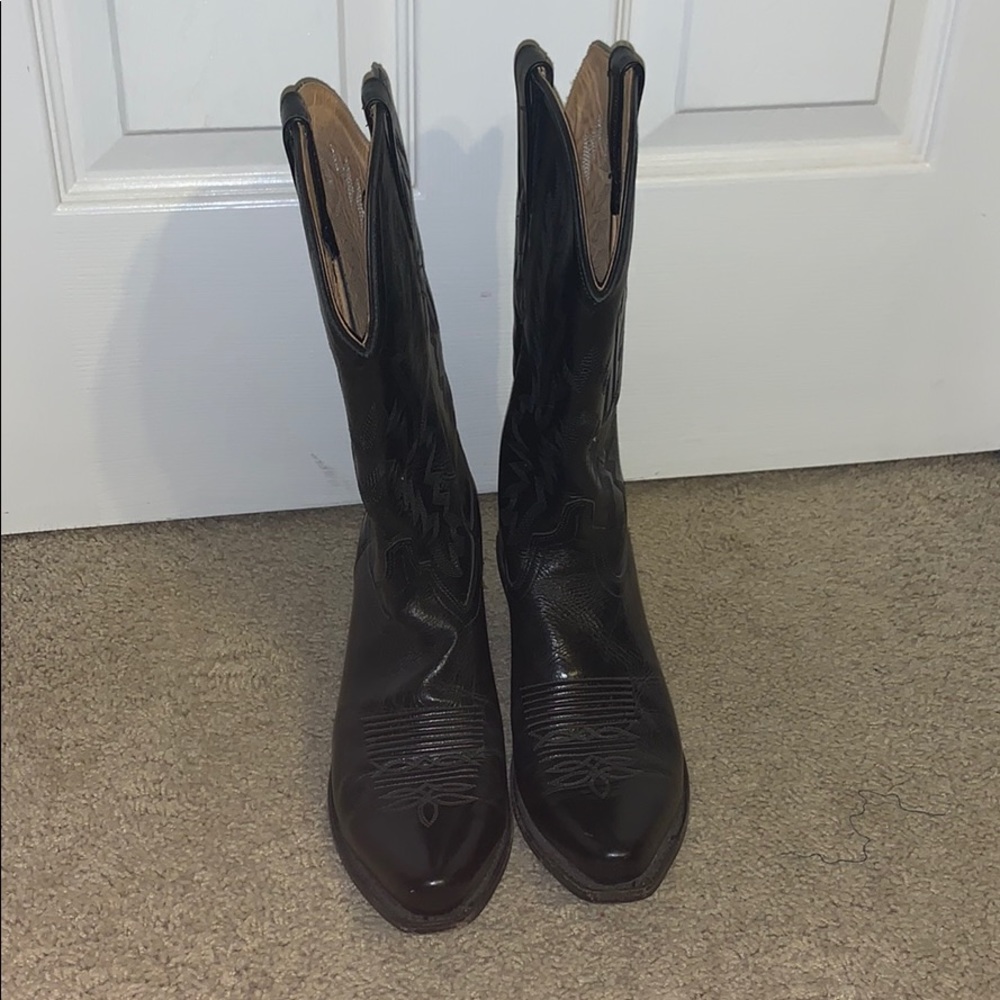 Real leather cowgirl boots